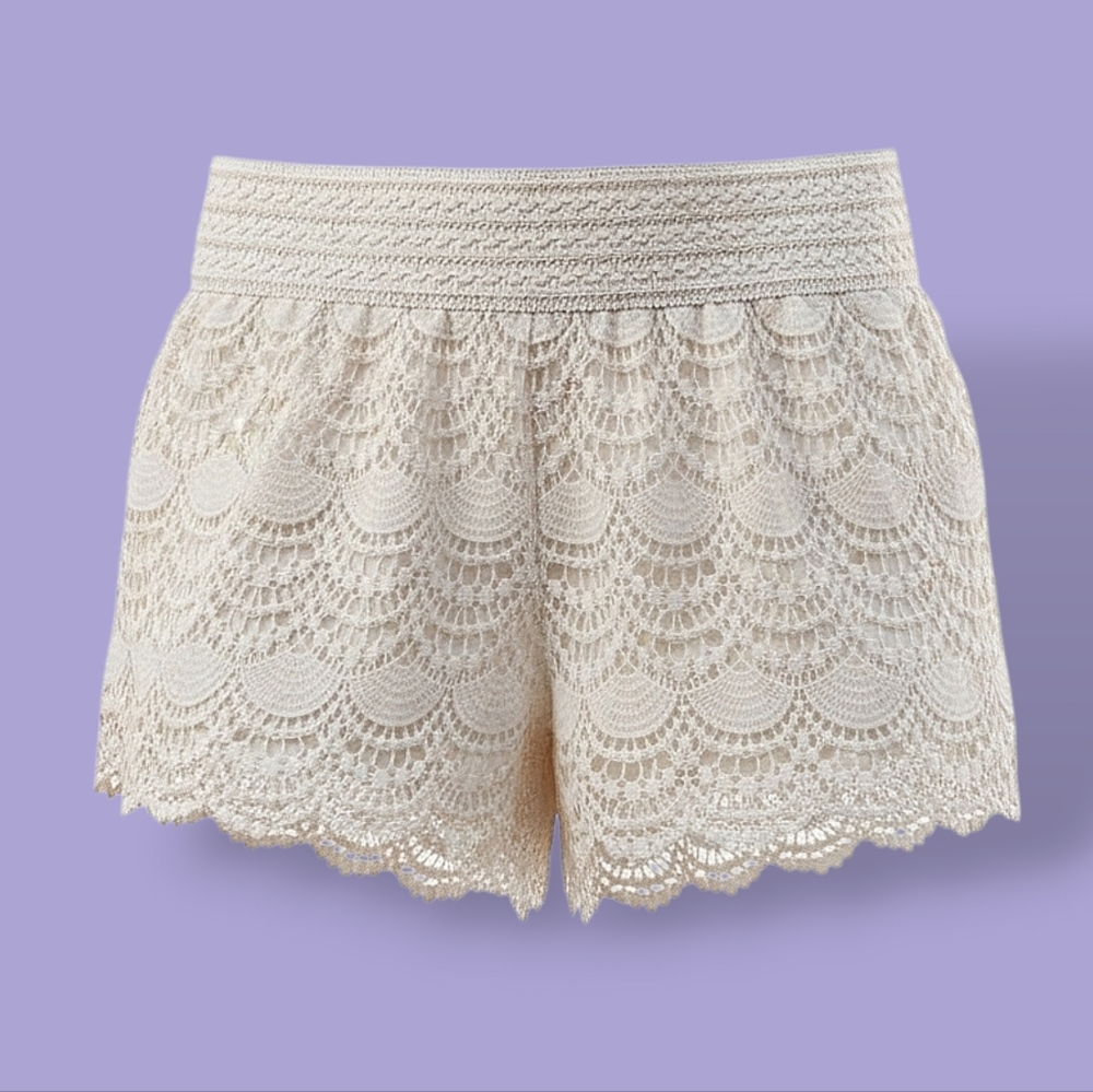 a.n.a Cream Lace Sleep Shorts
